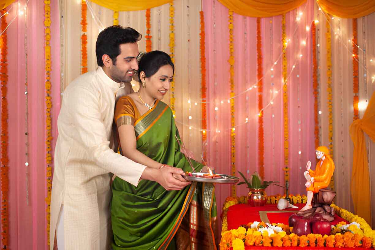 Serene Sai Nath aarti captured in pooja photoshoot